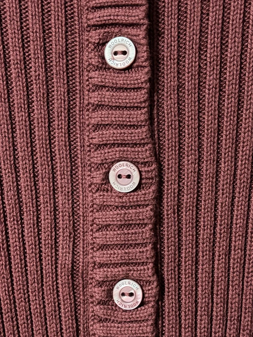 Woolrich Heritage Ribbed Henley Sweater - Button & Zip Mock Neck - Hazelberry - Picture 4 of 7